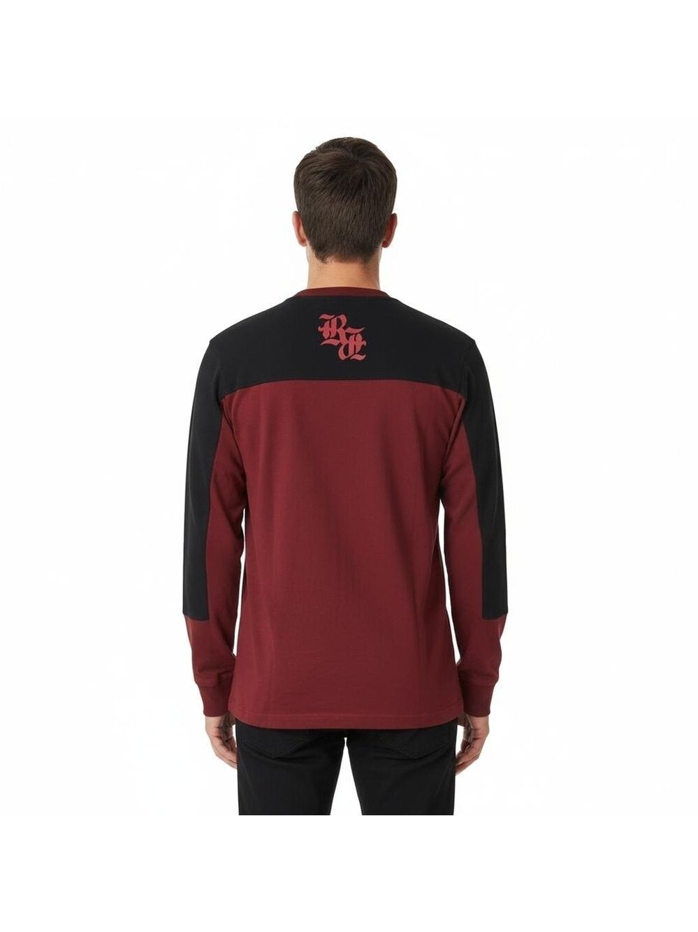 Rock revival burgundy and black long sleeve tee size medium